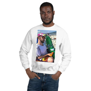 Open image in slideshow, Cartoon Beach Pickle WHITE Unisex Sweatshirt
