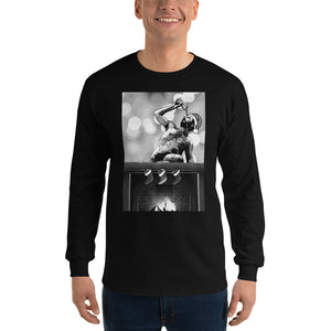 Open image in slideshow, Christmas Beer Shower (B/W) BLACK Long Sleeve T-Shirt
