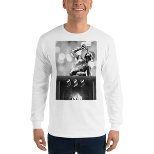 Open image in slideshow, Christmas Beer Shower (B/W) WHITE Long Sleeve T-Shirt
