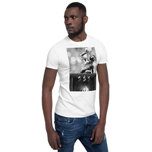 Christmas Beer Shower (B/W) WHITE Short-Sleeve Unisex T-Shirt