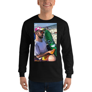 Open image in slideshow, Cartoon Beach Pickle BLACK Long Sleeve T-Shirt
