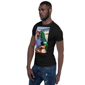 Cartoon Beach Pickle BLACK Short-Sleeve Unisex T-Shirt