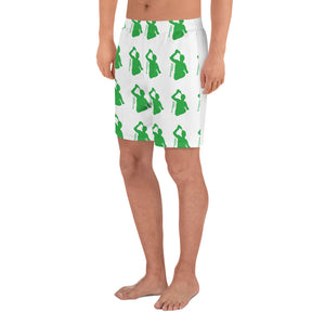 Green logo Men's Athletic Long Shorts