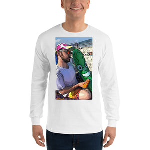 Open image in slideshow, Cartoon Beach Pickle WHITE Long Sleeve T-Shirt
