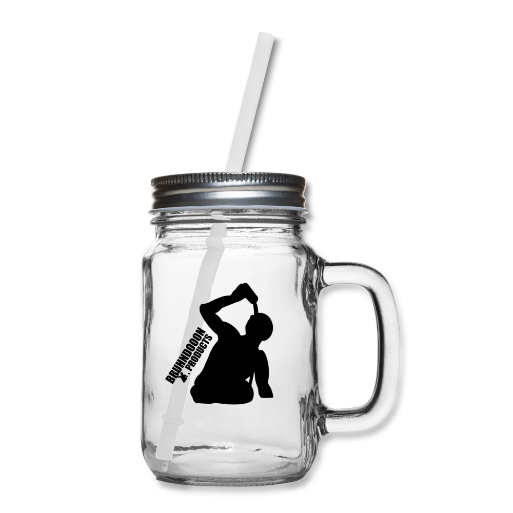 Black Logo Mason Jar - clear