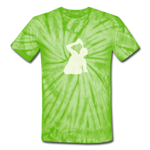 Open image in slideshow, White Logo Unisex Green Tie Dye T-Shirt - spider lime green
