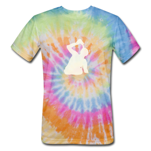 Open image in slideshow, White Logo Unisex Colored Tie Dye T-Shirt - rainbow
